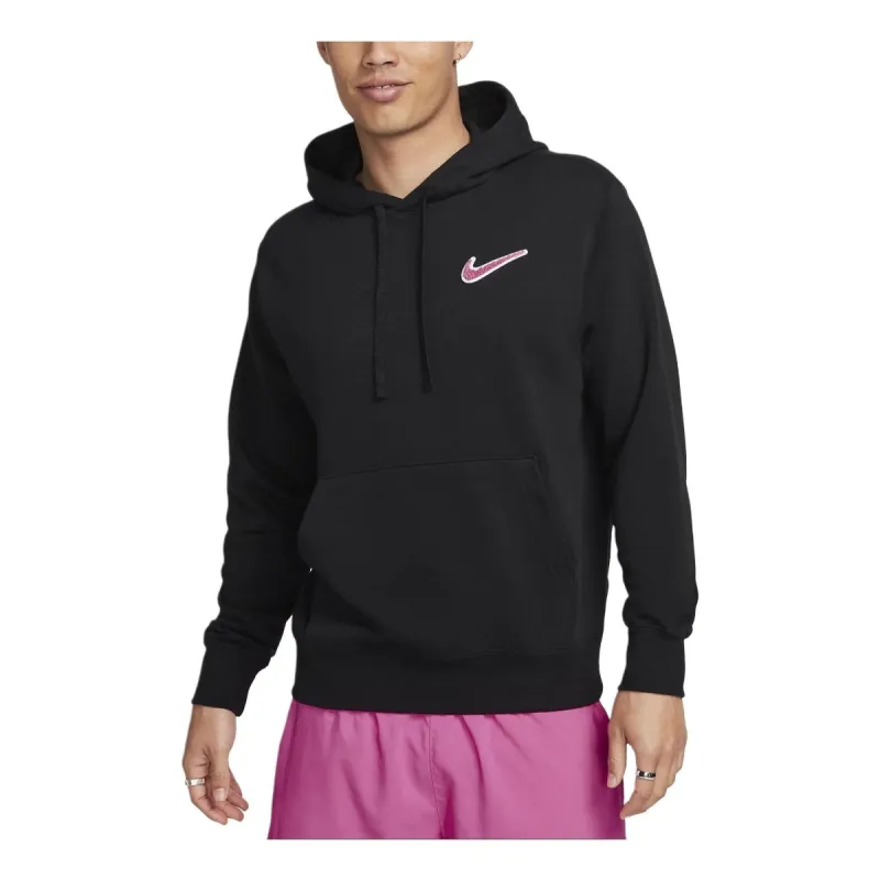 Nike Sportswear Pullover French Terry Hoodie 'Black Pinksicle' FZ5201-010 sold by KicksCrew
