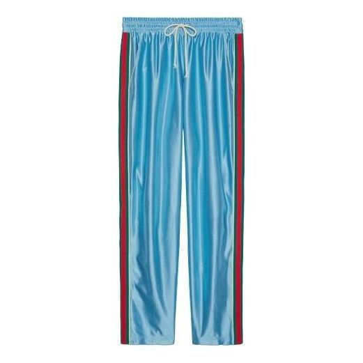 GUCCI Shiny Jersey Jogging Pant With Web 'Azure' 654748-XJDE6-4670 sold by KicksCrew
