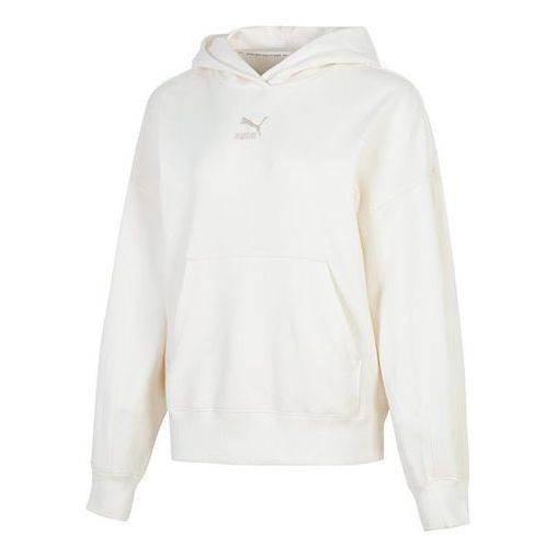 (WMNS) PUMA Classic Oversized Hoodie TR 'White Grey' 673576-99 sold by KicksCrew