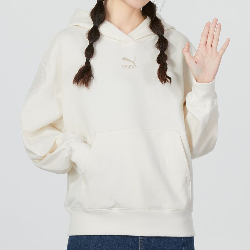 (WMNS) PUMA Classic Oversized Hoodie TR 'White Grey' 673576-99 sold by KicksCrew product image thumbnail 3