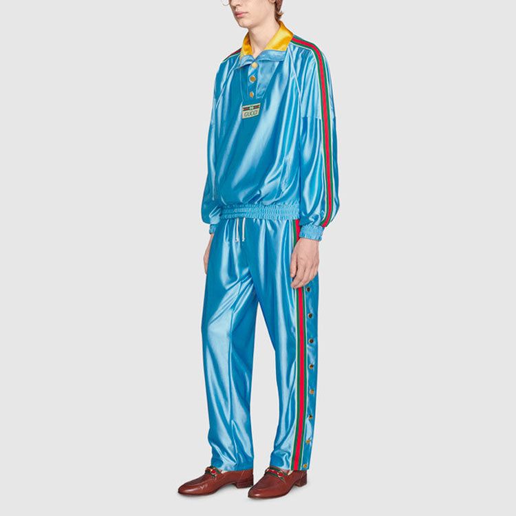 GUCCI Shiny Jersey Jogging Pant With Web 'Azure' 654748-XJDE6-4670 sold by KicksCrew product image thumbnail 4