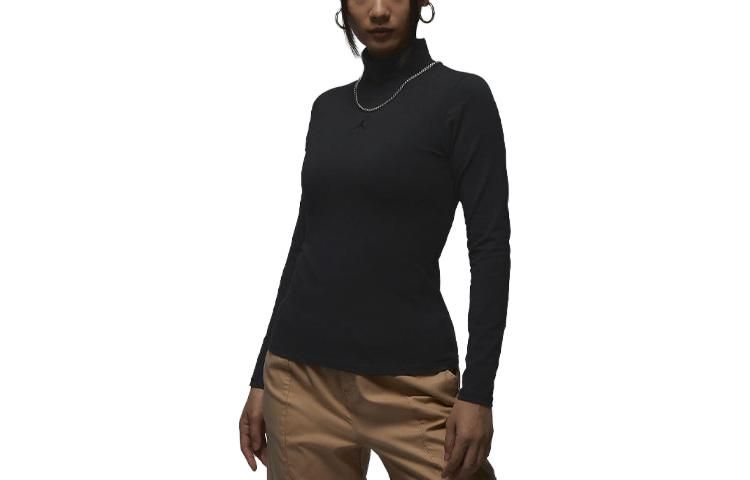 (WMNS) Air Jordan Long-Sleeve Mock Neck Top 'Black' FQ8059-010 sold by KicksCrew product image thumbnail 2