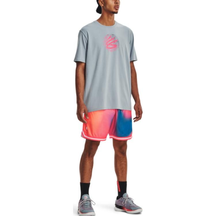 Under Armour Curry 8 inch Heavyweight Mesh Basketball Shorts 'Pink Tie Dye' 1377305-683 sold by KicksCrew product image thumbnail 3