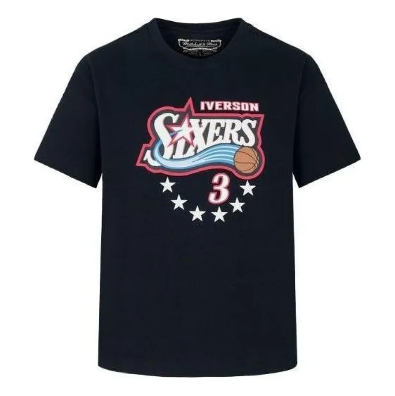 Mitchell & Ness x NBA Philadelphia 76ers T-shirt 'Allen Iverson 3' MNJYSST22017-BLACK sold by KicksCrew