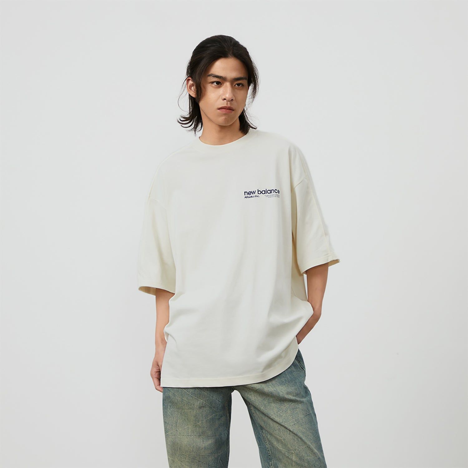 New Balance Wordmark Logo T-Shirt 'White' AMT42301-CIC sold by KicksCrew product image thumbnail 5