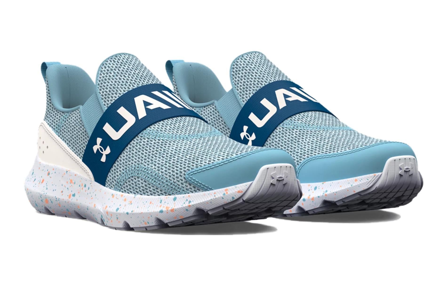 (PS) Under Armour Surge 3 Slip On Paint Splatter Running Shoes 'Blue Teal' 3026870-400 sold by KicksCrew product image thumbnail 3