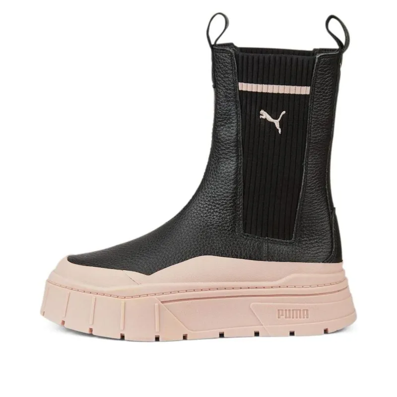 (WMNS) PUMA Mayze Stack Chelsea Boots 'Black Rose Quartz' 386742-03 sold by KicksCrew