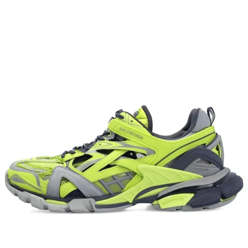 (WMNS) Balenciaga Track.2 'Grey Neon Yellow' 568615W3AE23512 sold by KicksCrew