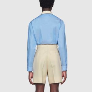 Gucci Round Collar Oxford Cotton Shirt 'Blue' 636450-ZAFDX-4452 sold by KicksCrew