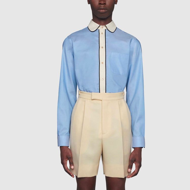 Gucci Round Collar Oxford Cotton Shirt 'Blue' 636450-ZAFDX-4452 sold by KicksCrew product image thumbnail 2