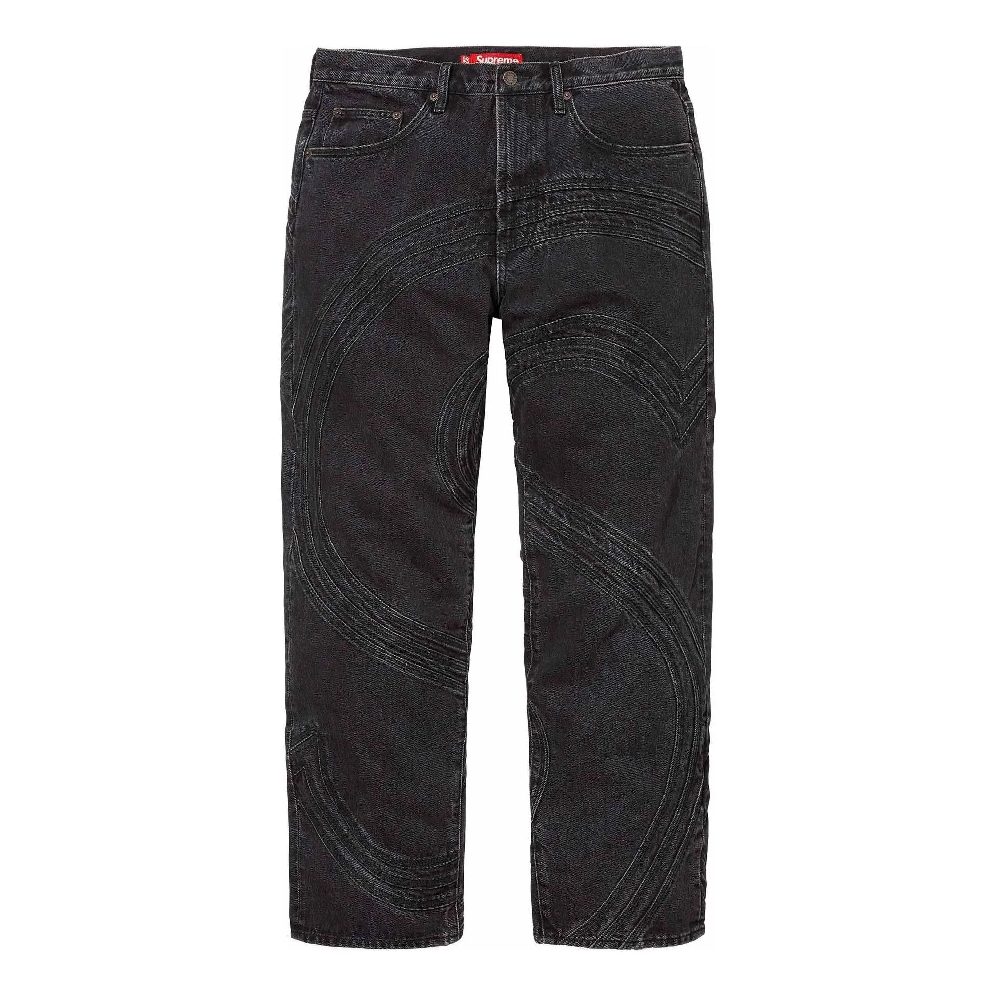Supreme S Logo Loose Fit Jeans 'Black' SUP-SS24-054 sold by KicksCrew