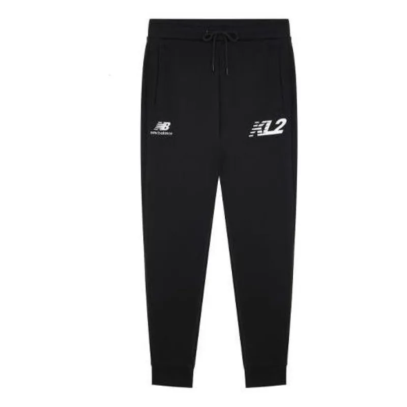 New Balance Essentials Stacked Logo Sweatpants 'Black White' MP13580-BK sold by KicksCrew