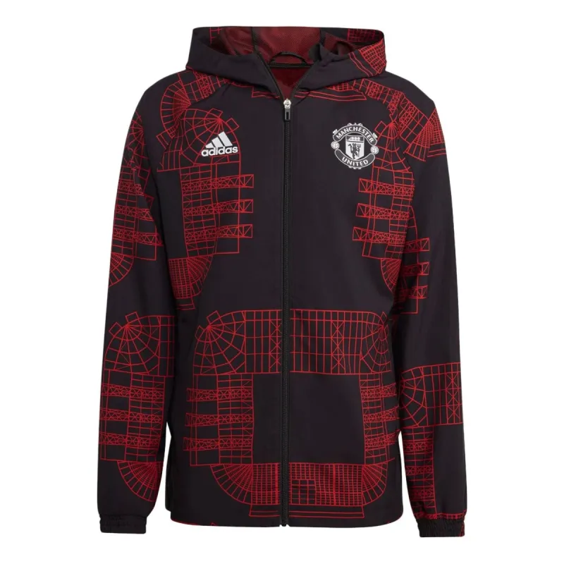 adidas Manchester United Windbreaker Jacket 'Red Black' HT1999 sold by KicksCrew