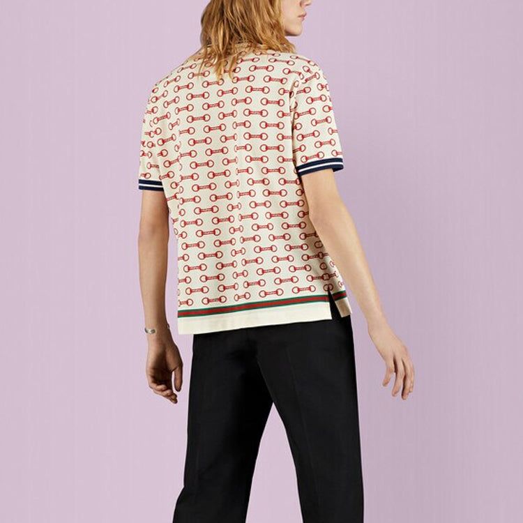 Gucci Horsebit Print Cotton Polo Shirt 'White' 717391-XJEWA-9376 sold by KicksCrew product image thumbnail 3