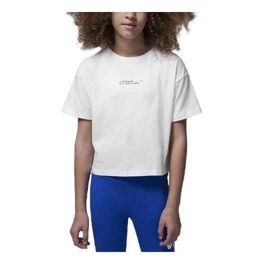 (GS) Air Jordan x Paris Saint-Germain T-Shirt 'White' FB0169-100 sold by KicksCrew