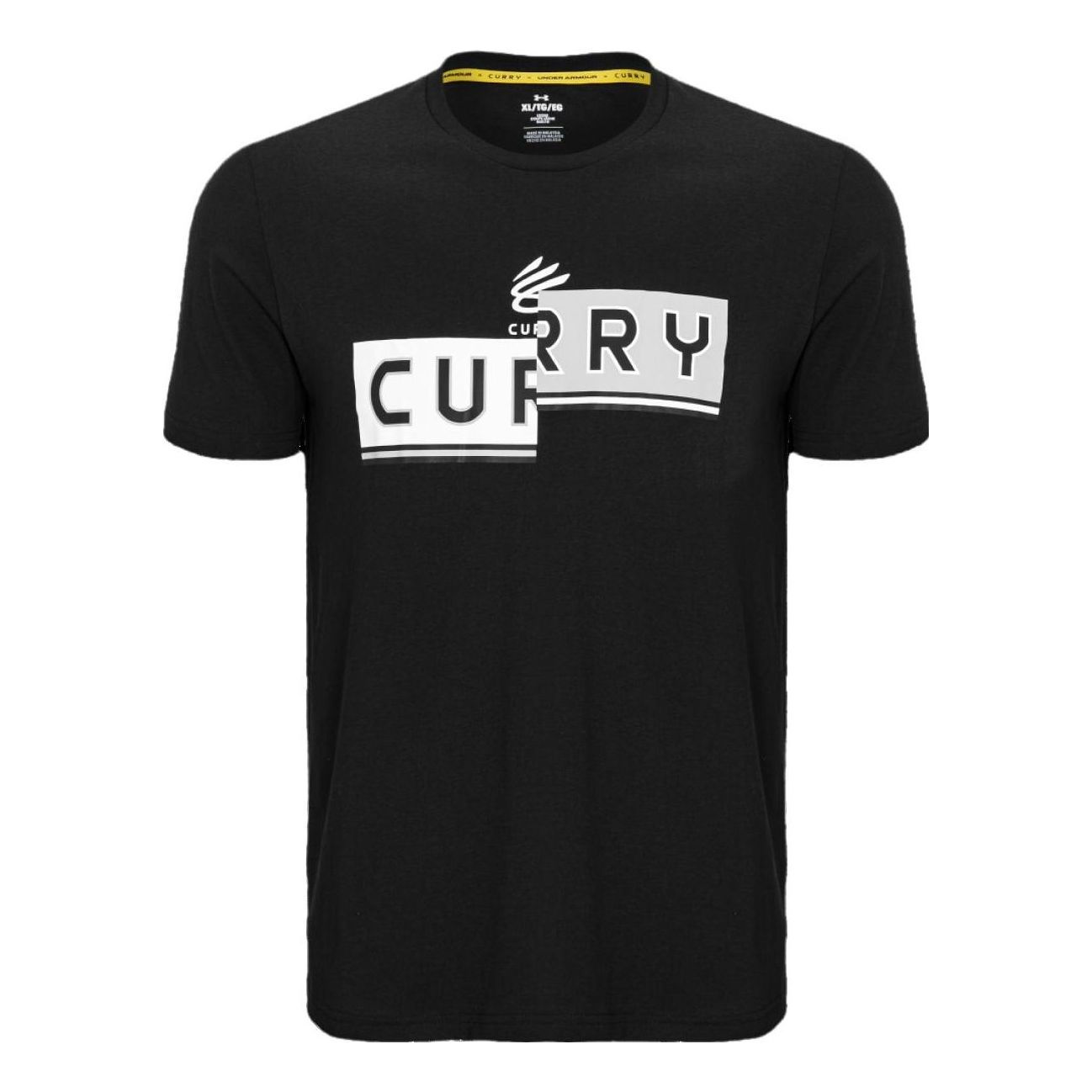 Under Armour Curry Logo T-shirt 'Black White' 1377543-001 sold by KicksCrew