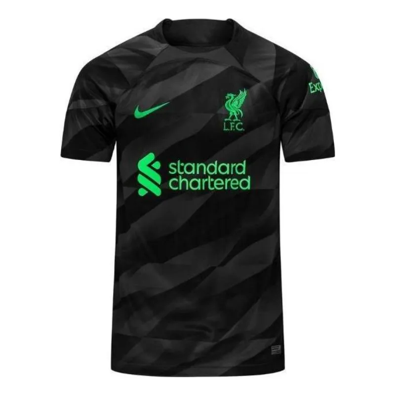 Nike Liverpool 23-24 Short Sleeve Goalkeeper Jersey 'Black' DX2691-061 sold by KicksCrew