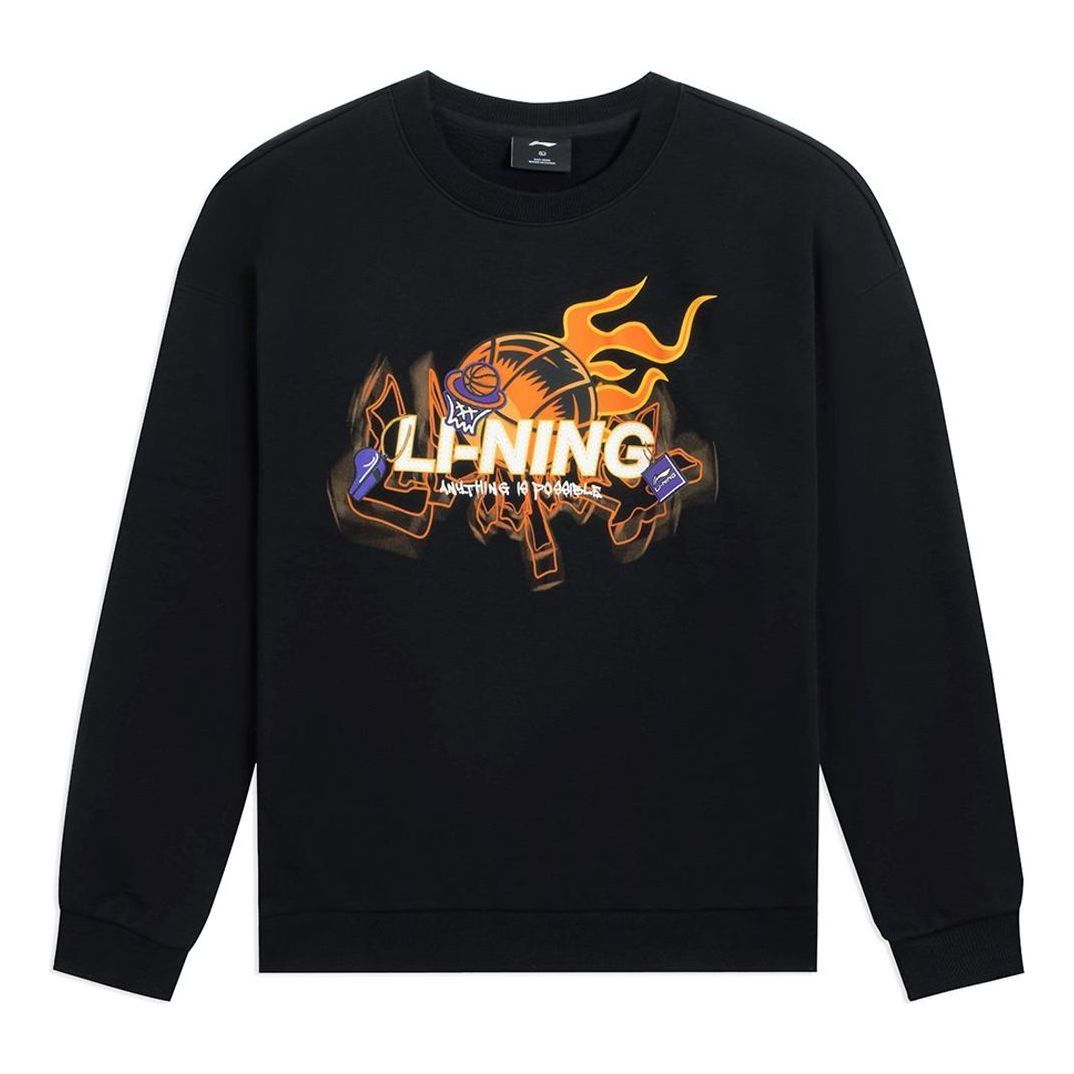 Li-Ning Hoops Comic Graphic Sweatshirt 'Black' AWDSF95-1 sold by KicksCrew