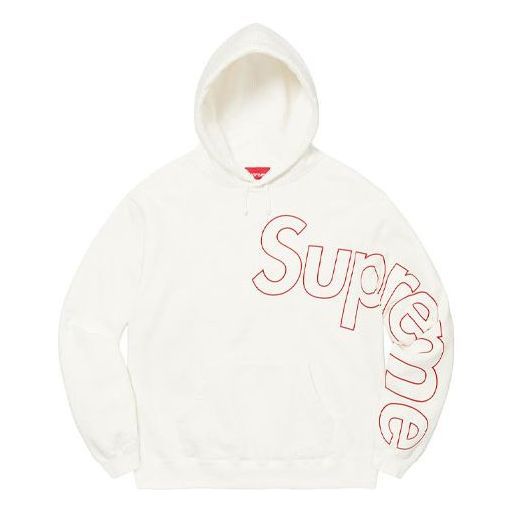 Supreme Reflective Hooded Sweatshirt 'White Red' SUP-FW21-374 sold by KicksCrew