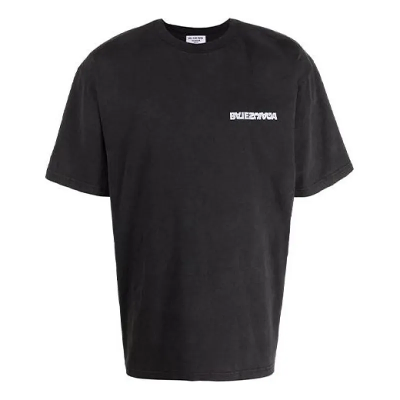 Balenciaga Turn Slit T-Shirt 'Black' 641655TLVB39034 sold by KicksCrew