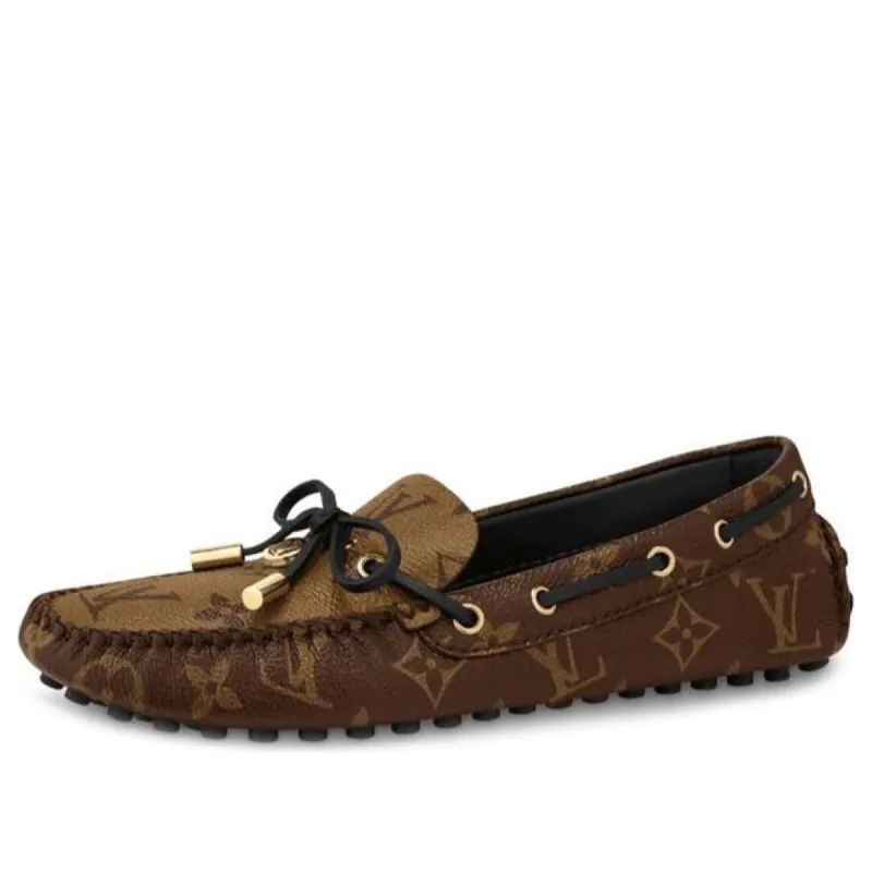 (WMNS) LOUIS VUITTON Gloria Flat Loafers 'Brown Monogram' 1A65IV sold by KicksCrew