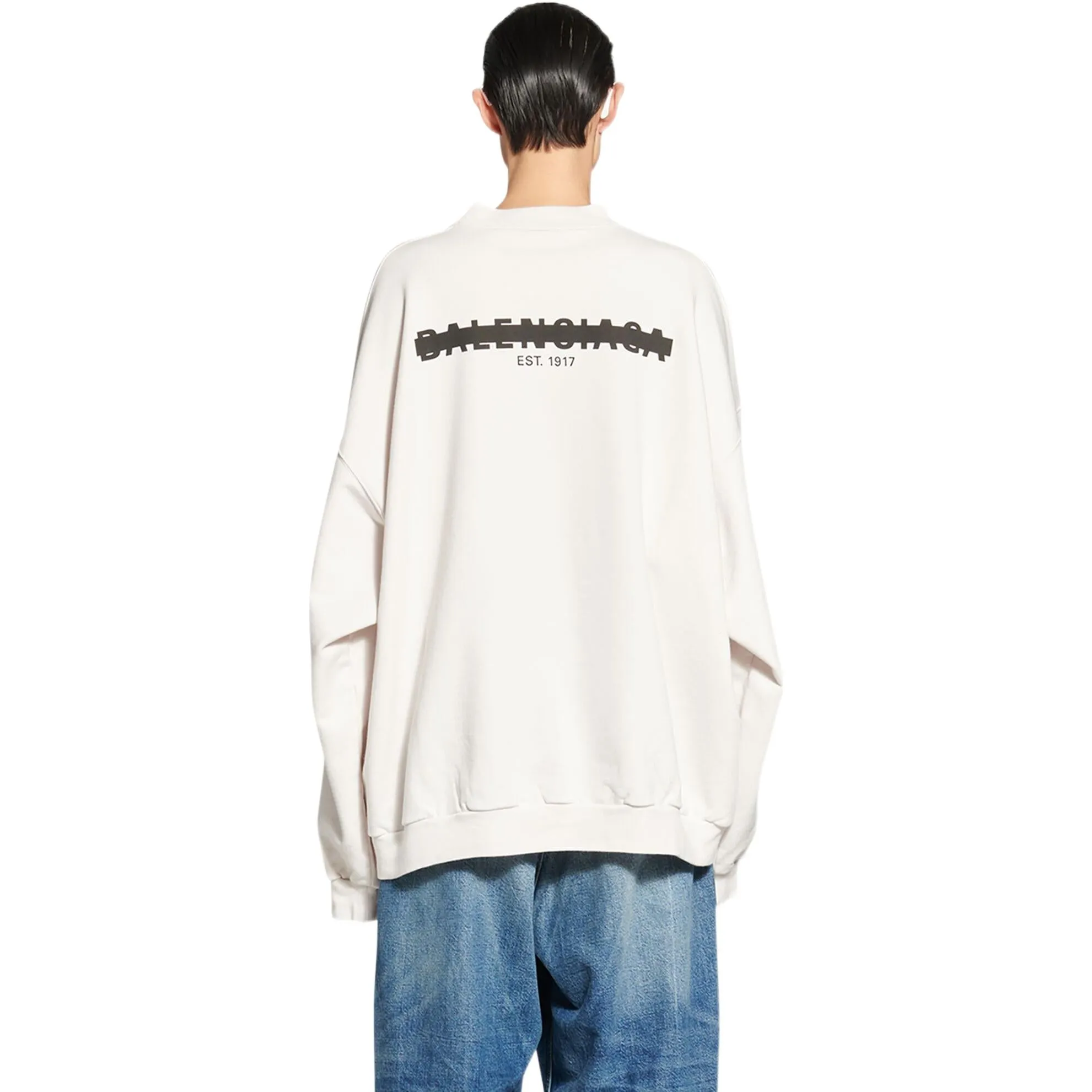 Balenciaga Strike 1917 Crewneck Sweater Oversized 'White' 699242TMVH29800 sold by KicksCrew product image thumbnail 4