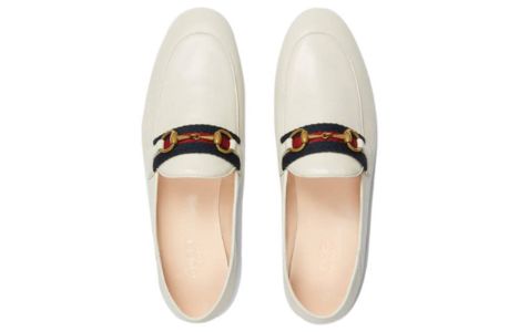 (WMNS) GUCCI Loafer With Web 'White Leather' 631619-CQXM0-9065 sold by KicksCrew