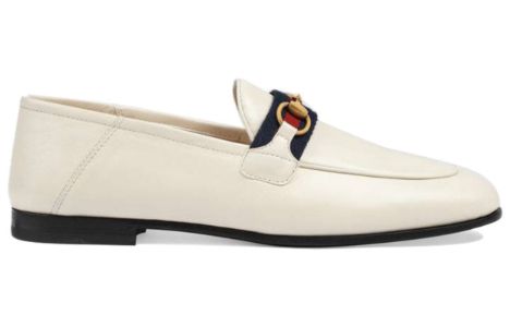 (WMNS) GUCCI Loafer With Web 'White Leather' 631619-CQXM0-9065 sold by KicksCrew