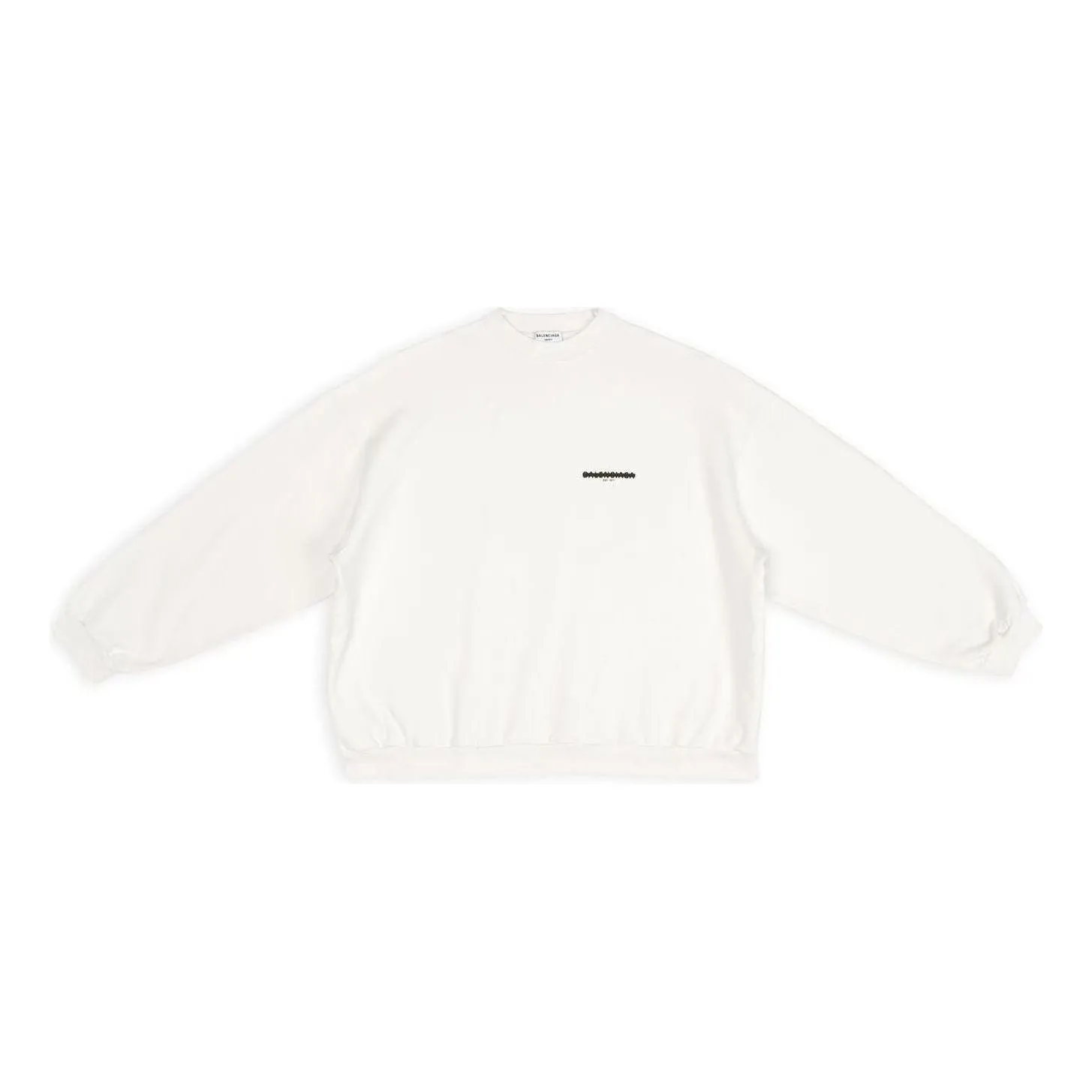 Balenciaga Strike 1917 Crewneck Sweater Oversized 'White' 699242TMVH29800 sold by KicksCrew