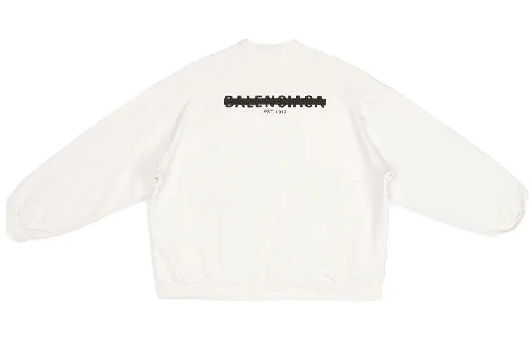 Balenciaga Strike 1917 Crewneck Sweater Oversized 'White' 699242TMVH29800 sold by KicksCrew product image thumbnail 2