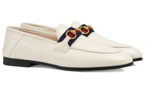 (WMNS) GUCCI Loafer With Web 'White Leather' 631619-CQXM0-9065 sold by KicksCrew