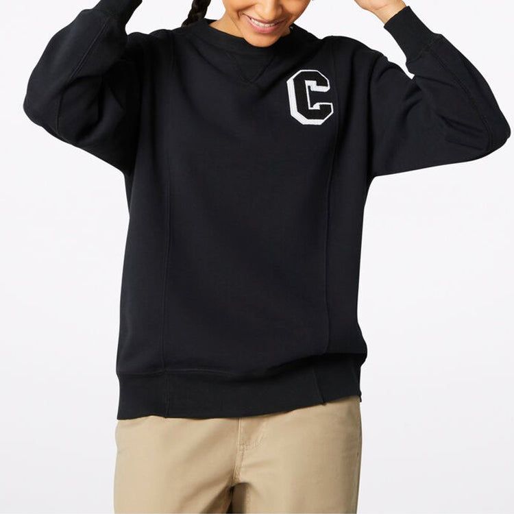 (WMNS) Converse Elevated Fleece Sweatshirt 'Black' 10019109-A01 sold by KicksCrew product image thumbnail 2