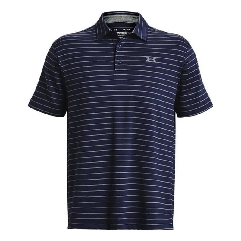 Under Armour Playoff Core Stripe Polo Shirt 'Midnight Navy Grey' 1351130-410 sold by KicksCrew
