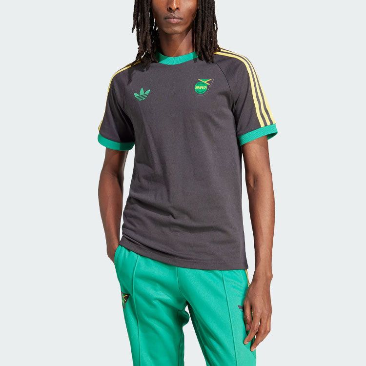 adidas Jamaica Adicolor 3-Stripes T-Shirt 'Black' IT7807 sold by KicksCrew product image thumbnail 2