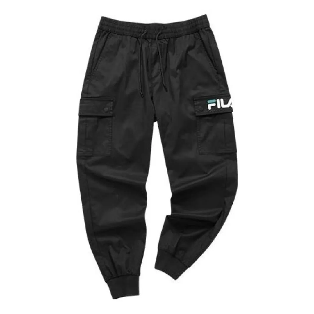 FILA FUSION Side Pocket Utility Casual Woven Pants 'Black' T11M123803F-BK sold by KicksCrew