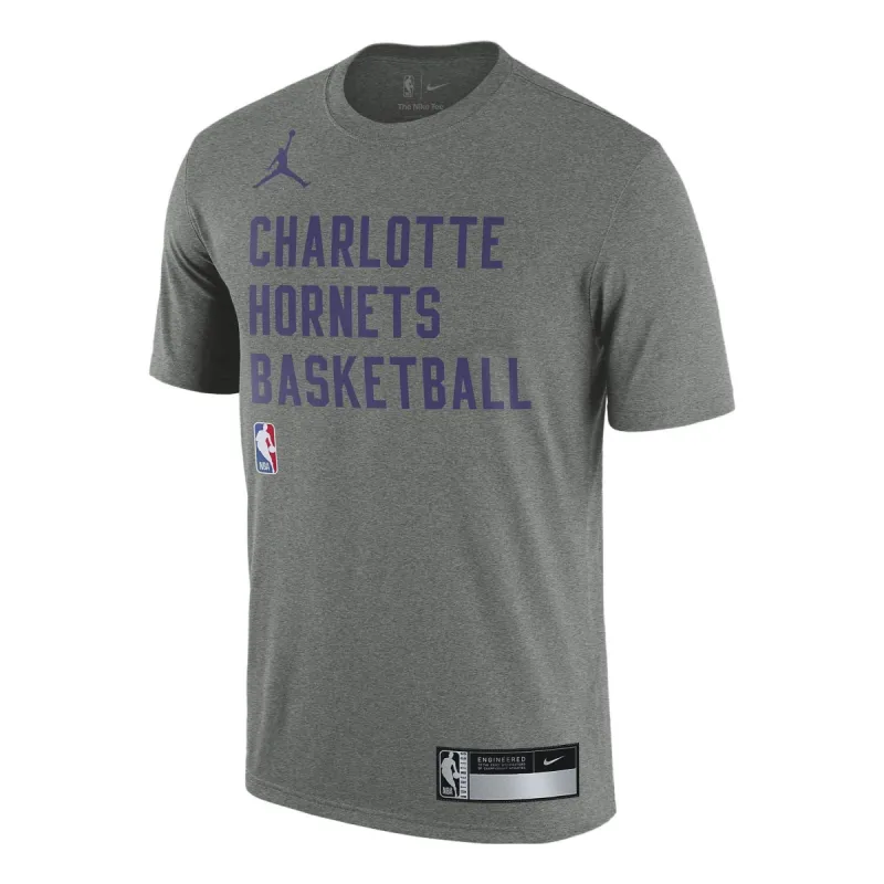Air Jordan x NBA Charlotte Hornets Logo T-Shirt 'Grey' FJ0171-063 sold by KicksCrew