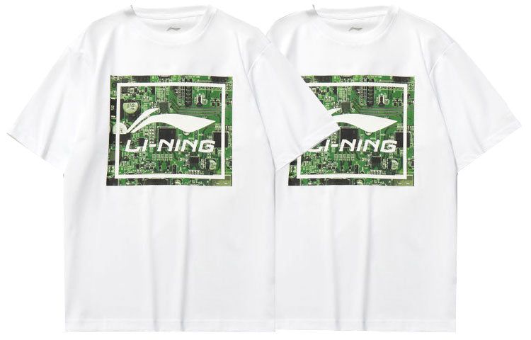 Li-Ning Big Graphic Loose Fit T-shirt 'White Green' AHSR339-4 sold by KicksCrew product image thumbnail 3