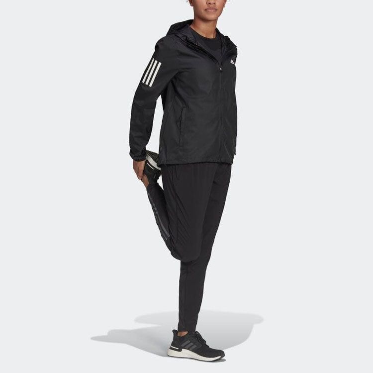 (WMNS) adidas Own the Run Hooded Running Windbreaker 'Black' H59271 sold by KicksCrew product image thumbnail 2