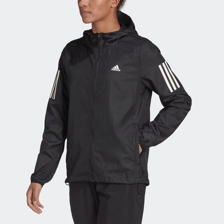 (WMNS) adidas Own the Run Hooded Running Windbreaker 'Black' H59271 sold by KicksCrew product image thumbnail 3