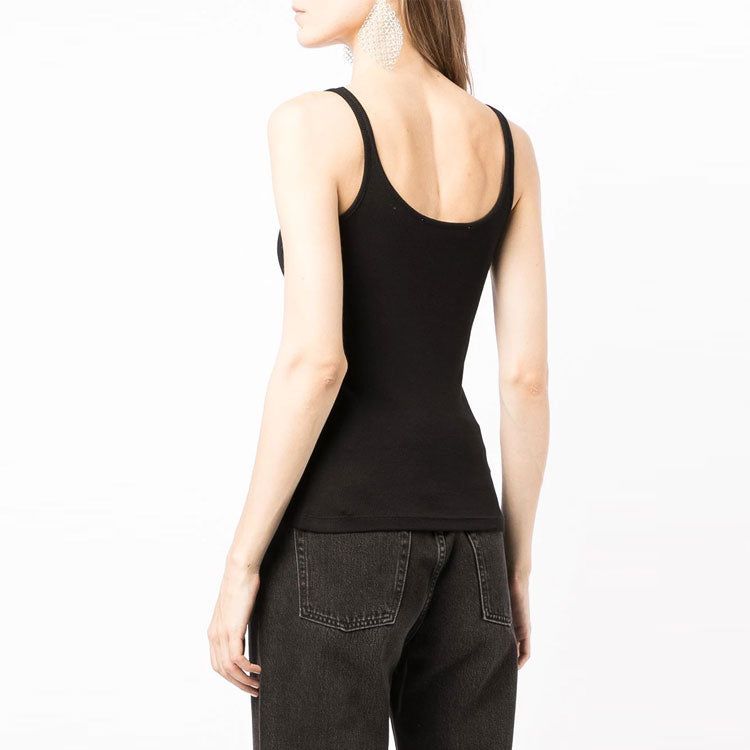 (WMNS) Off-White Logo Scoop Neck Tank Top 'Black' OWAD072C99JER0011001 sold by KicksCrew product image thumbnail 3