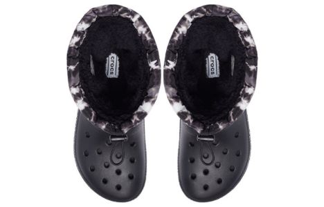 Crocs Classic Lined Neo Puff Tie Dye Boots 'Black White' 207328-001 sold by KicksCrew