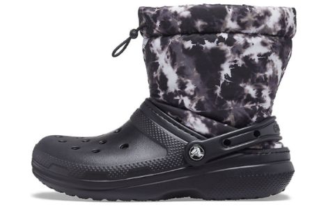 Crocs Classic Lined Neo Puff Tie Dye Boots 'Black White' 207328-001 sold by KicksCrew
