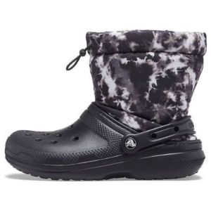 Crocs Classic Lined Neo Puff Tie Dye Boots 'Black White' 207328-001 sold by KicksCrew
