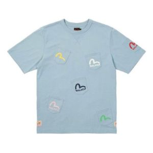 Palace X Evisu Multi Pocket T-Shirt Dusty Blue Logo T-Shirt 'Blue' P21EVTS003 sold by KicksCrew