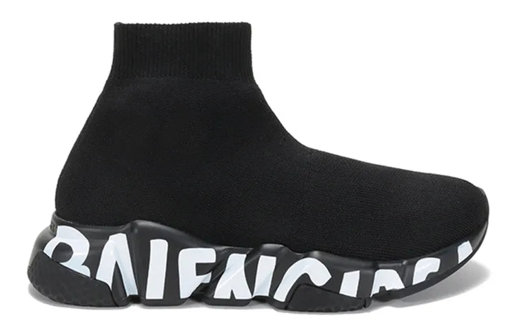 (WMNS) Balenciaga Speed Graffiti Sneakers 'Black Knit White Graffiti Sole Unit' 605942W2DB71006 sold by KicksCrew product image thumbnail 2