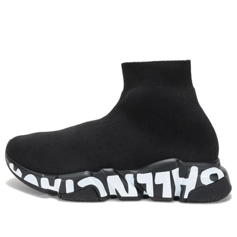 (WMNS) Balenciaga Speed Graffiti Sneakers 'Black Knit White Graffiti Sole Unit' 605942W2DB71006 sold by KicksCrew