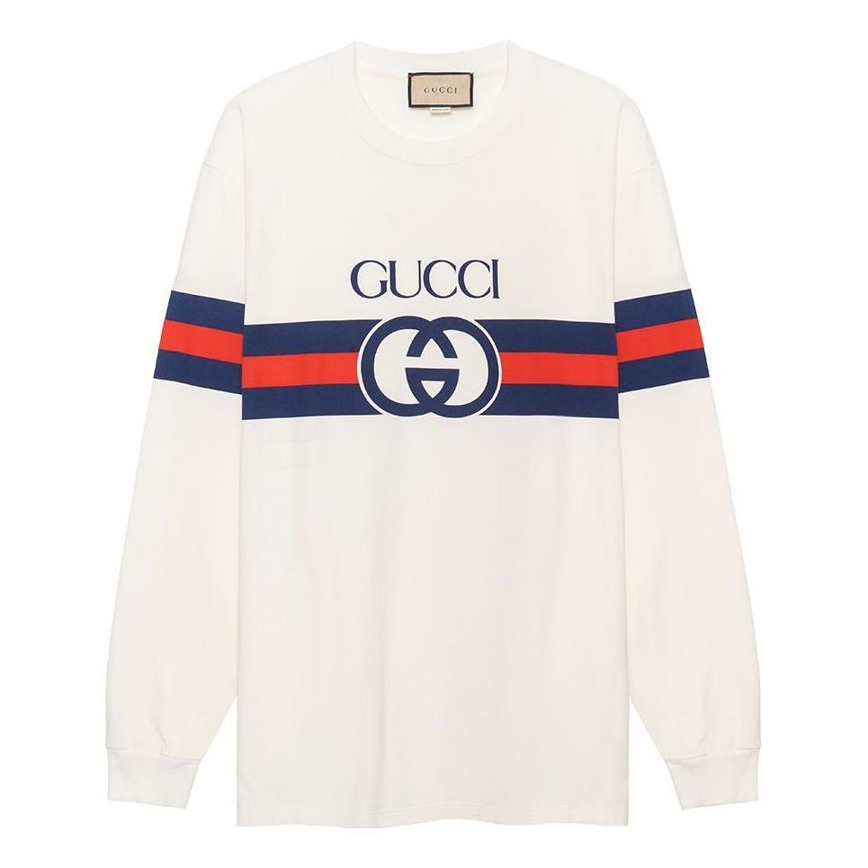 Gucci Interlocking G Cotton T-Shirt 'White' 581903-XJET2-9095 sold by KicksCrew