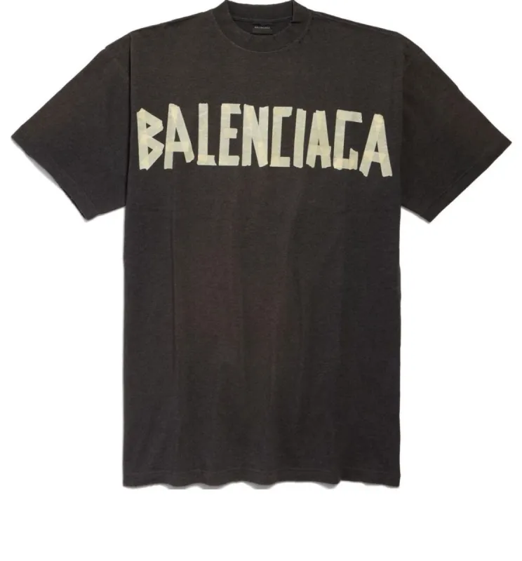 22SS【BALENCIAGA】カレッジ ミディアムフィット Tシャツ 新作 バレンシアガ ミディアムフィット Tシャツ ブラック