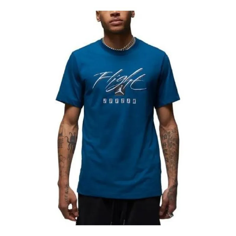 Air Jordan Flight Essentials Logo T-Shirt 'Blue' FB7399-427 sold by KicksCrew