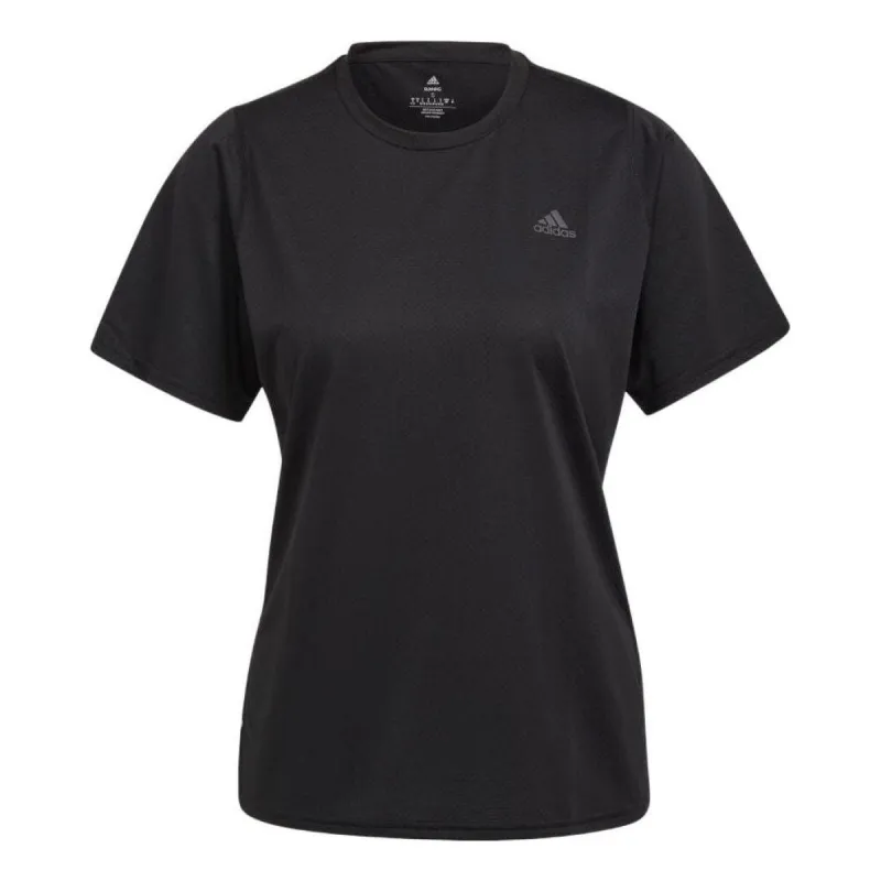 (WMNS) adidas Run Icon 3 Bar T-Shirt Asia Sizing 'Black' H57742 sold by KicksCrew